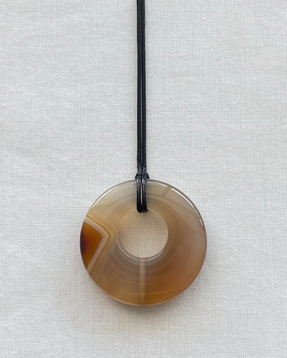 AMBER / GREY AGATE HOOP NECKLACE 04