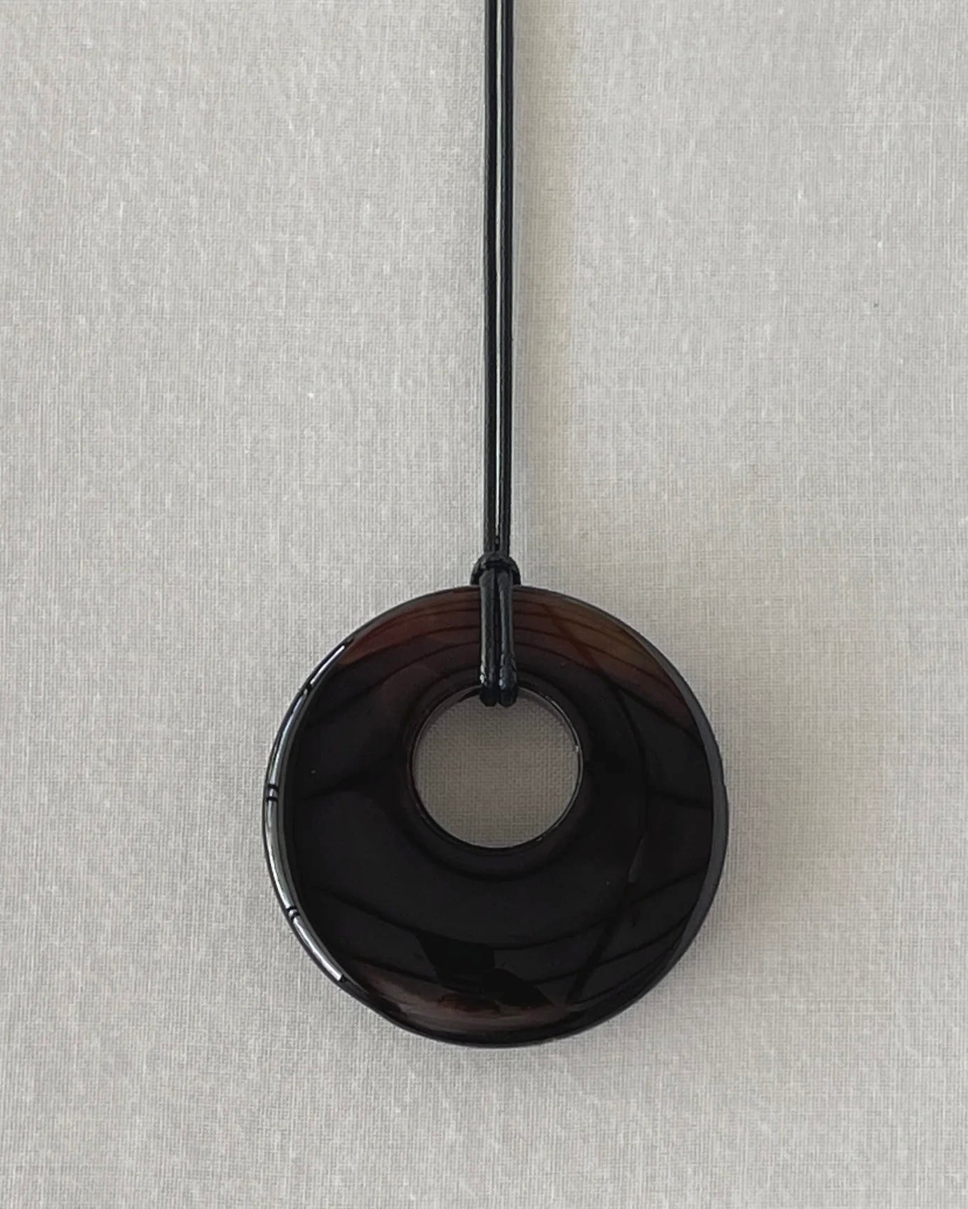 DARK BROWN AGATE HOOP NECKLACE 04