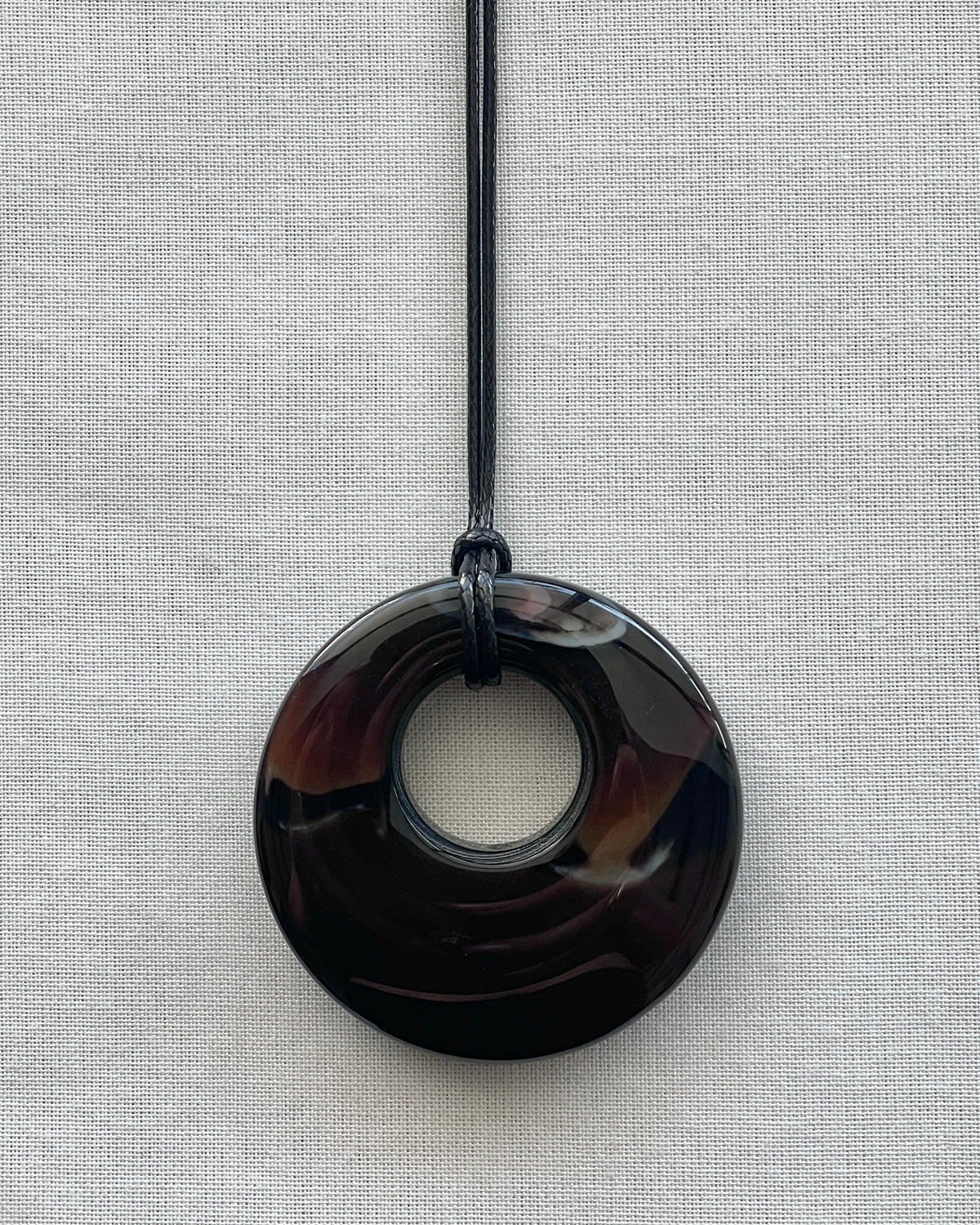 BLACK / BROWN AGATE HOOP NECKLACE 04