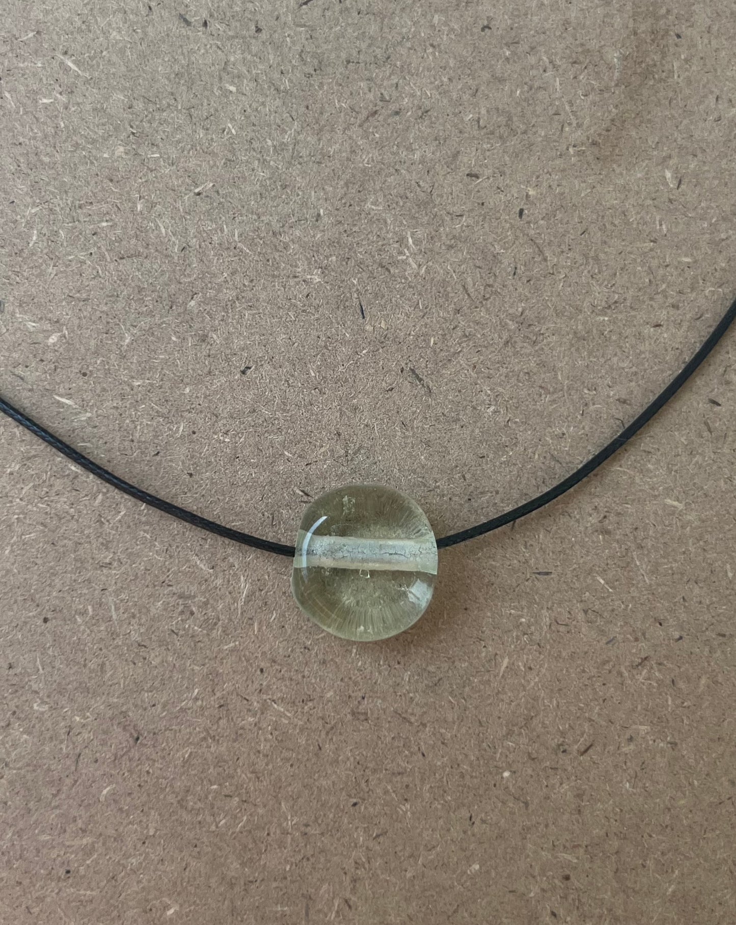 TINY CLEAR GLASS CIRCLE NECKLACE