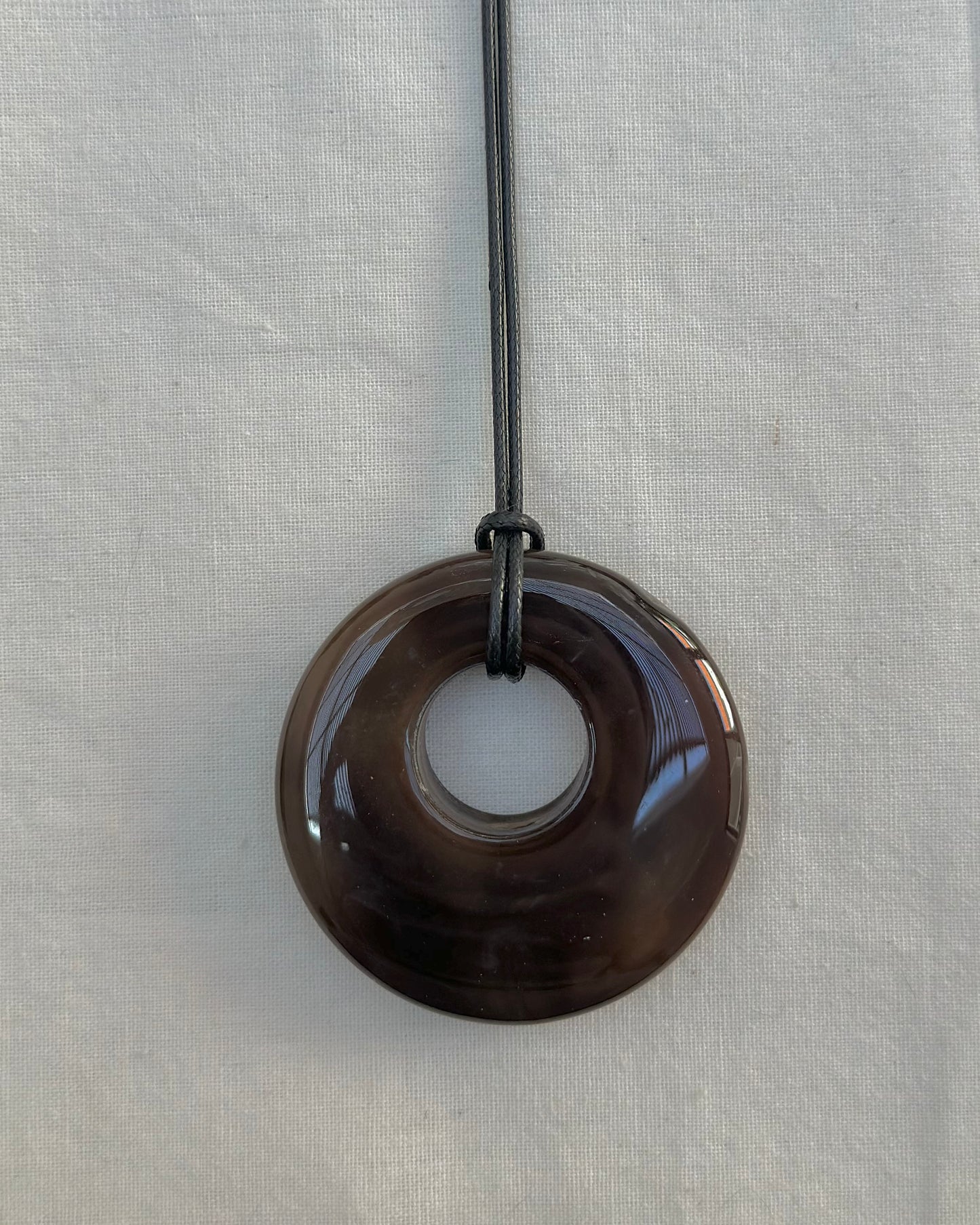 BROWN AGATE HOOP NECKLACE 03