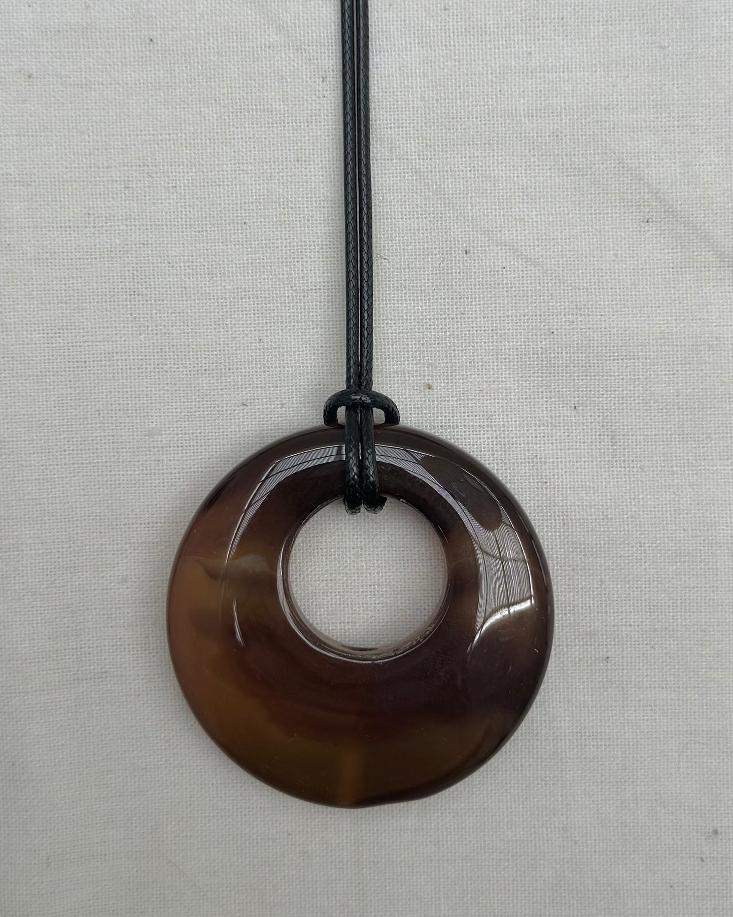 BROWN AGATE HOOP NECKLACE 03