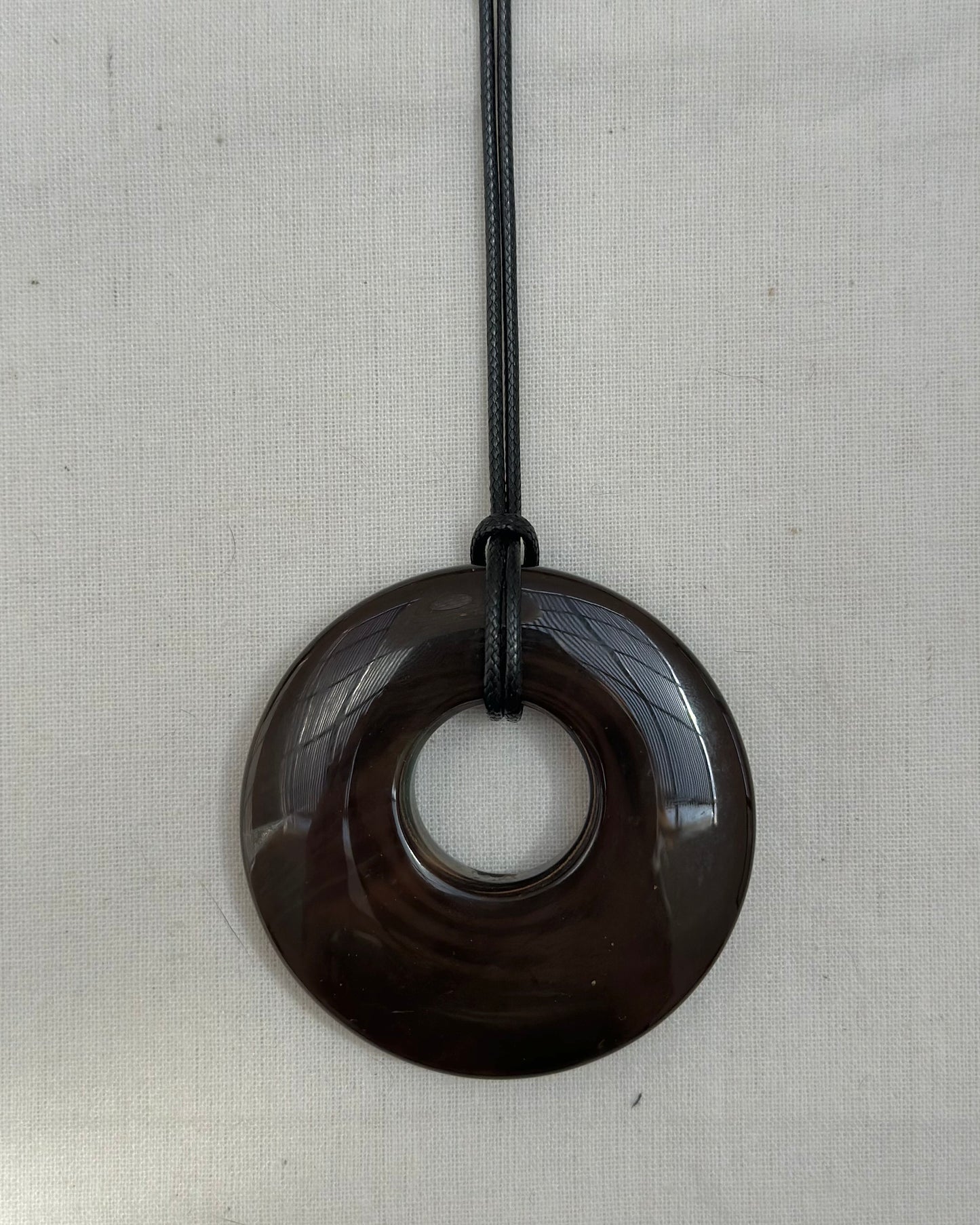 DARK BROWN AGATE HOOP NECKLACE 14