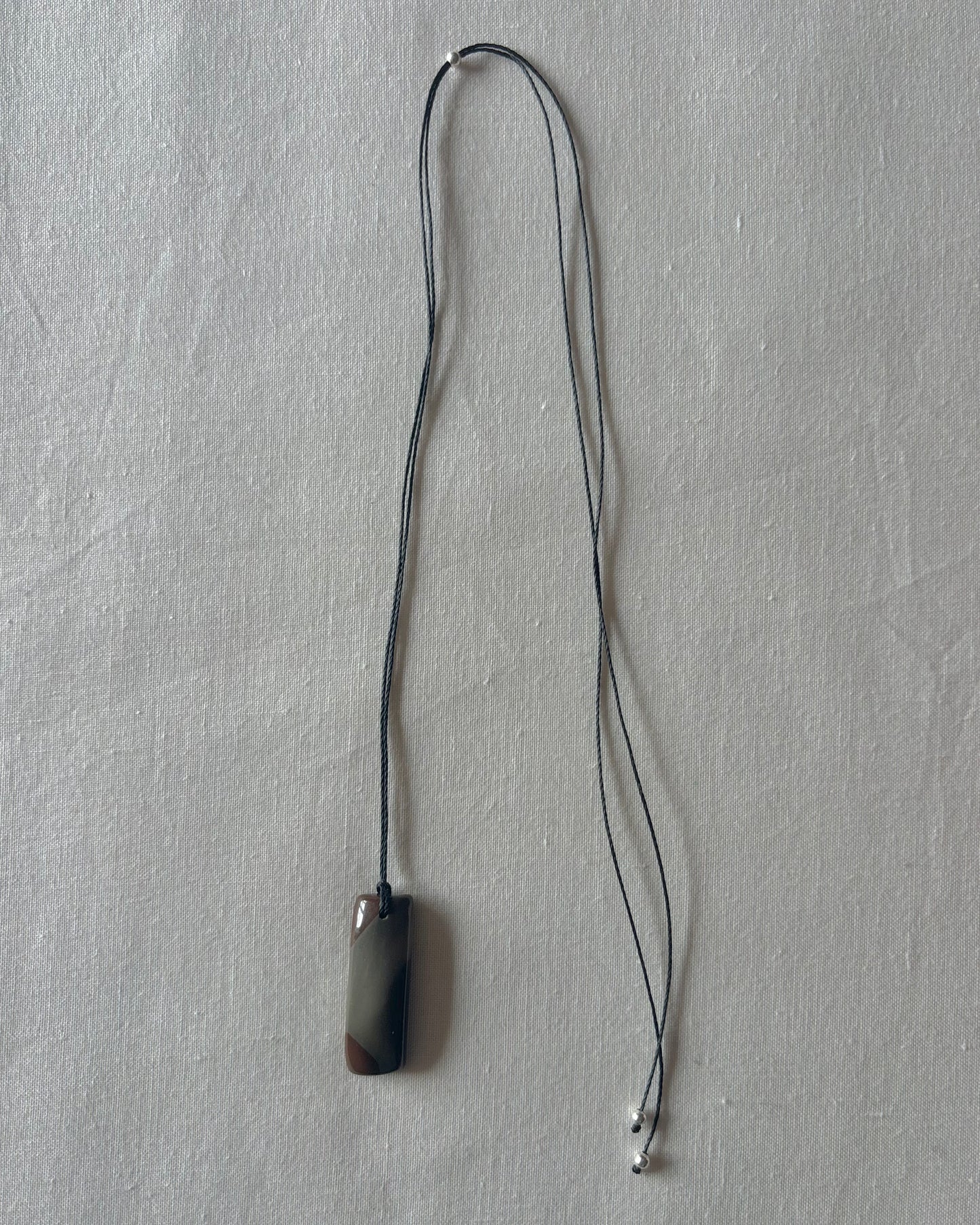 GREEN / BROWN JASPER RECTANGLE NECKLACE 01