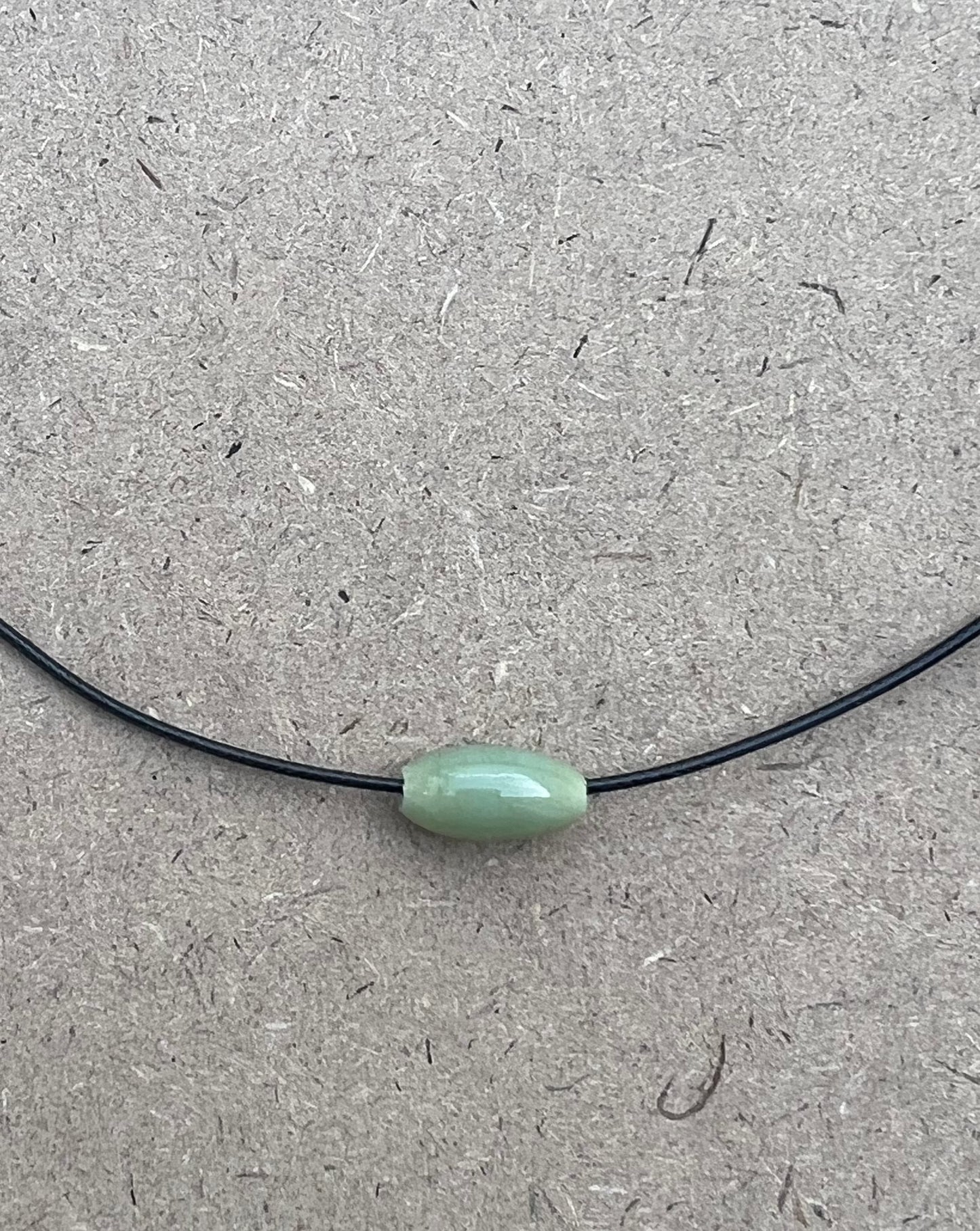 TINY SAGE GLASS BEAN NECKLACE