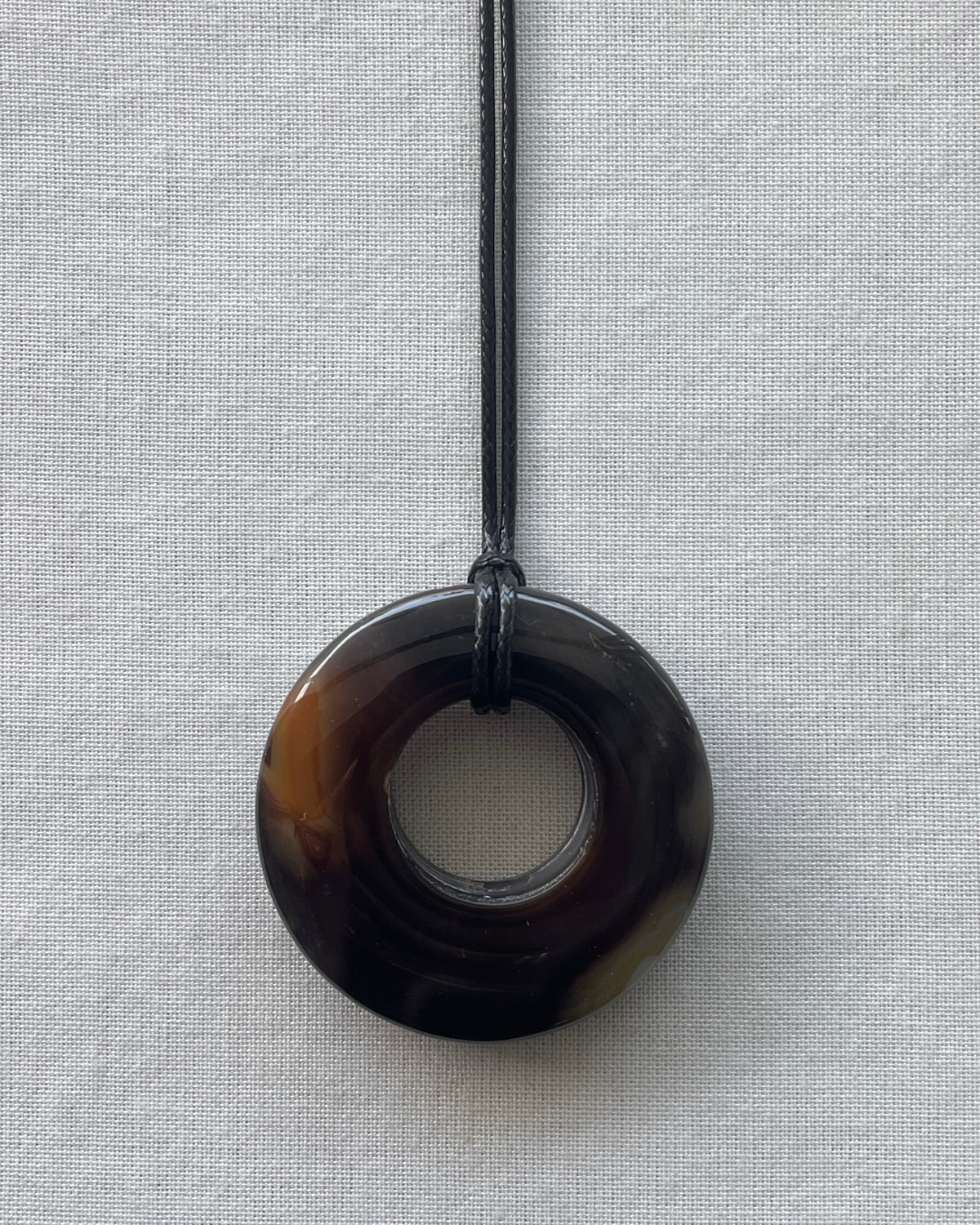 BLACK / BROWN AGATE HOOP NECKLACE 03
