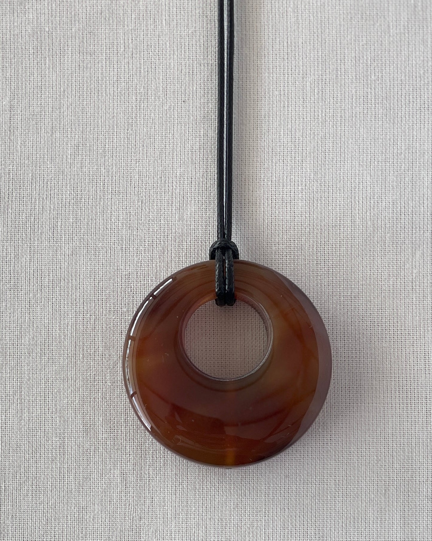 BROWN AGATE HOOP NECKLACE 14