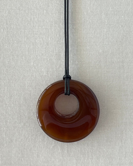BROWN AGATE HOOP NECKLACE 05