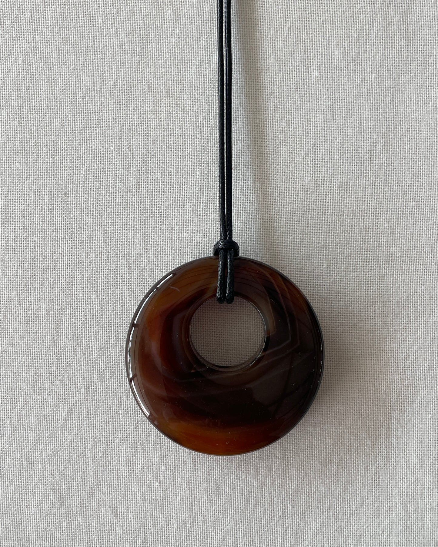 BROWN AGATE HOOP NECKLACE 07