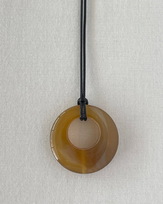 AMBER AGATE HOOP NECKLACE 05