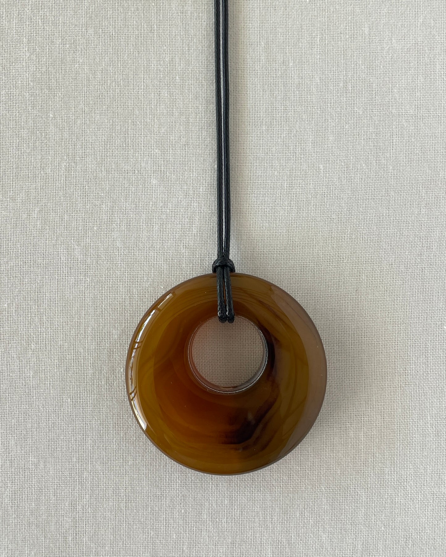 BROWN AGATE HOOP NECKLACE 09