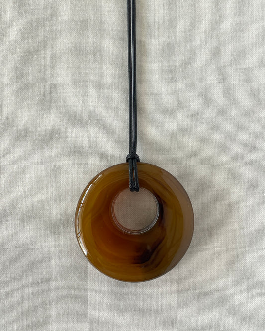 BROWN AGATE HOOP NECKLACE 09