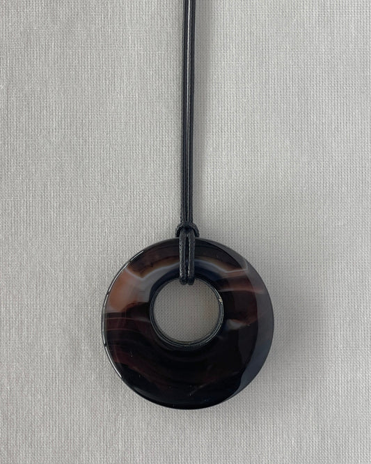BROWN AGATE HOOP NECKLACE 02