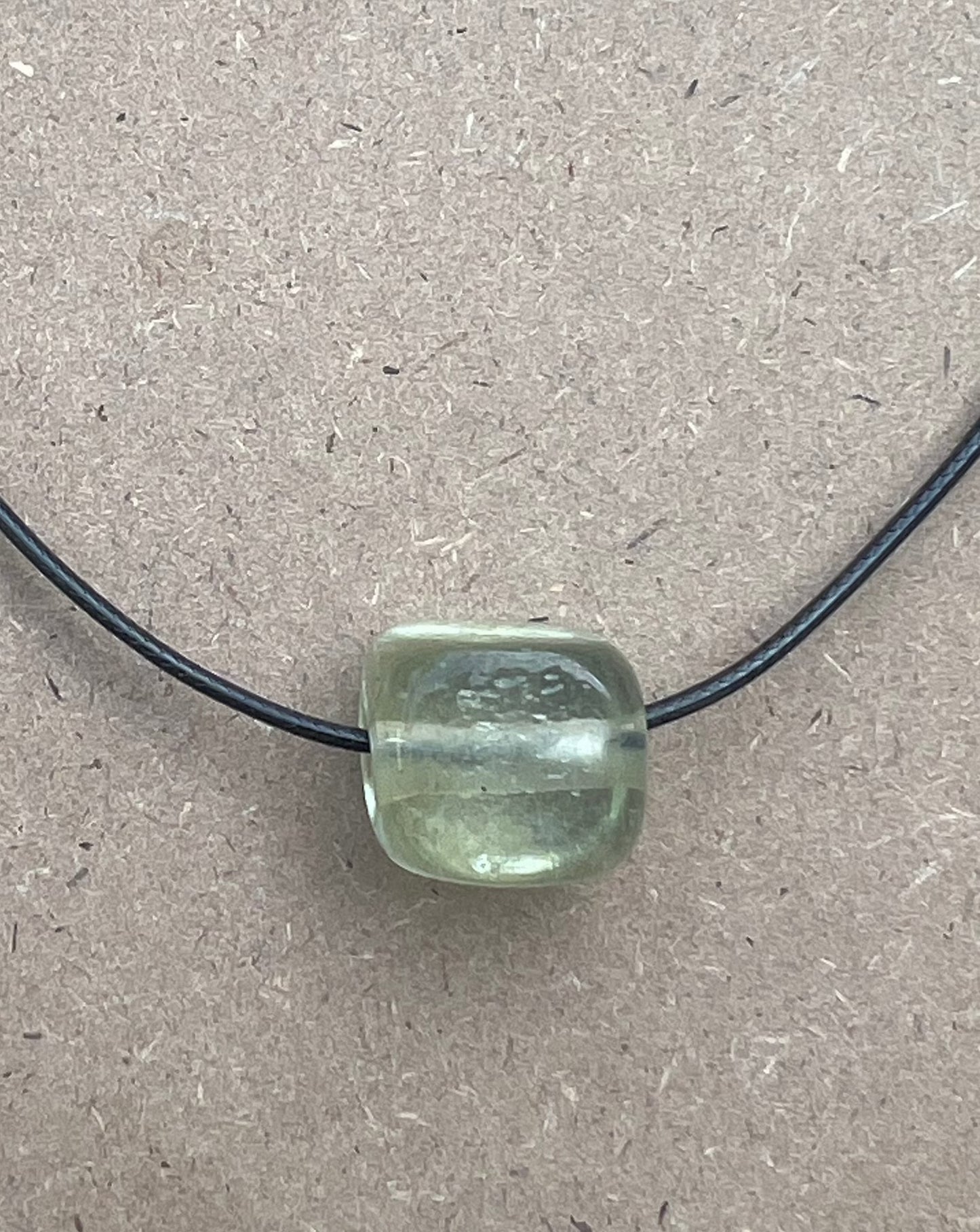 CLEAR GLASS CUBE NECKLACE