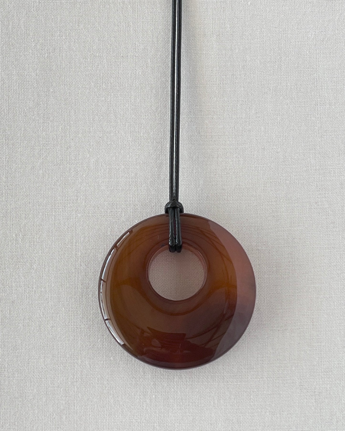 BROWN AGATE HOOP NECKLACE 08