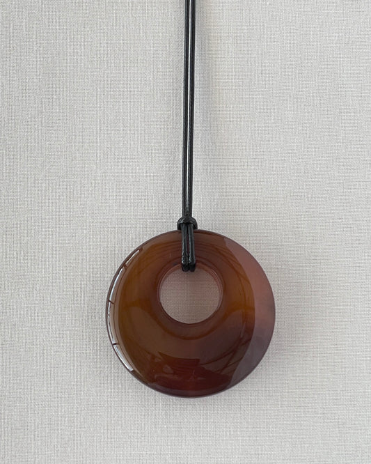 BROWN AGATE HOOP NECKLACE 08