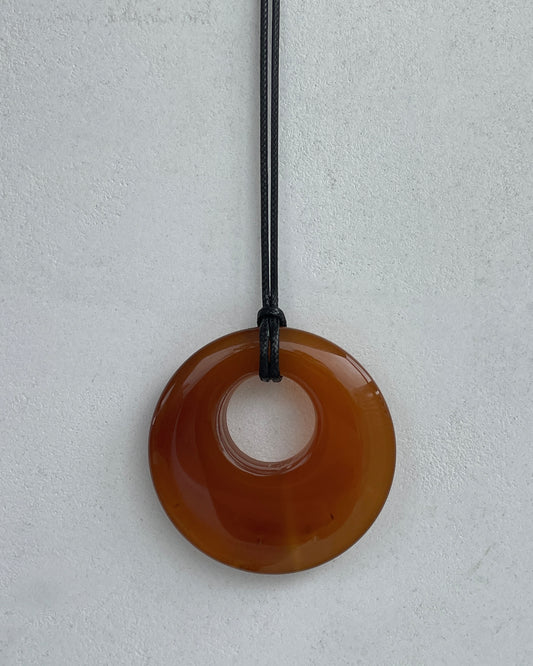 BROWN AGATE HOOP NECKLACE 11