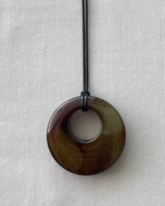 BROWN AGATE HOOP NECKLACE 07