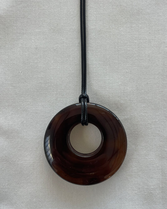 BROWN AGATE HOOP NECKLACE 10