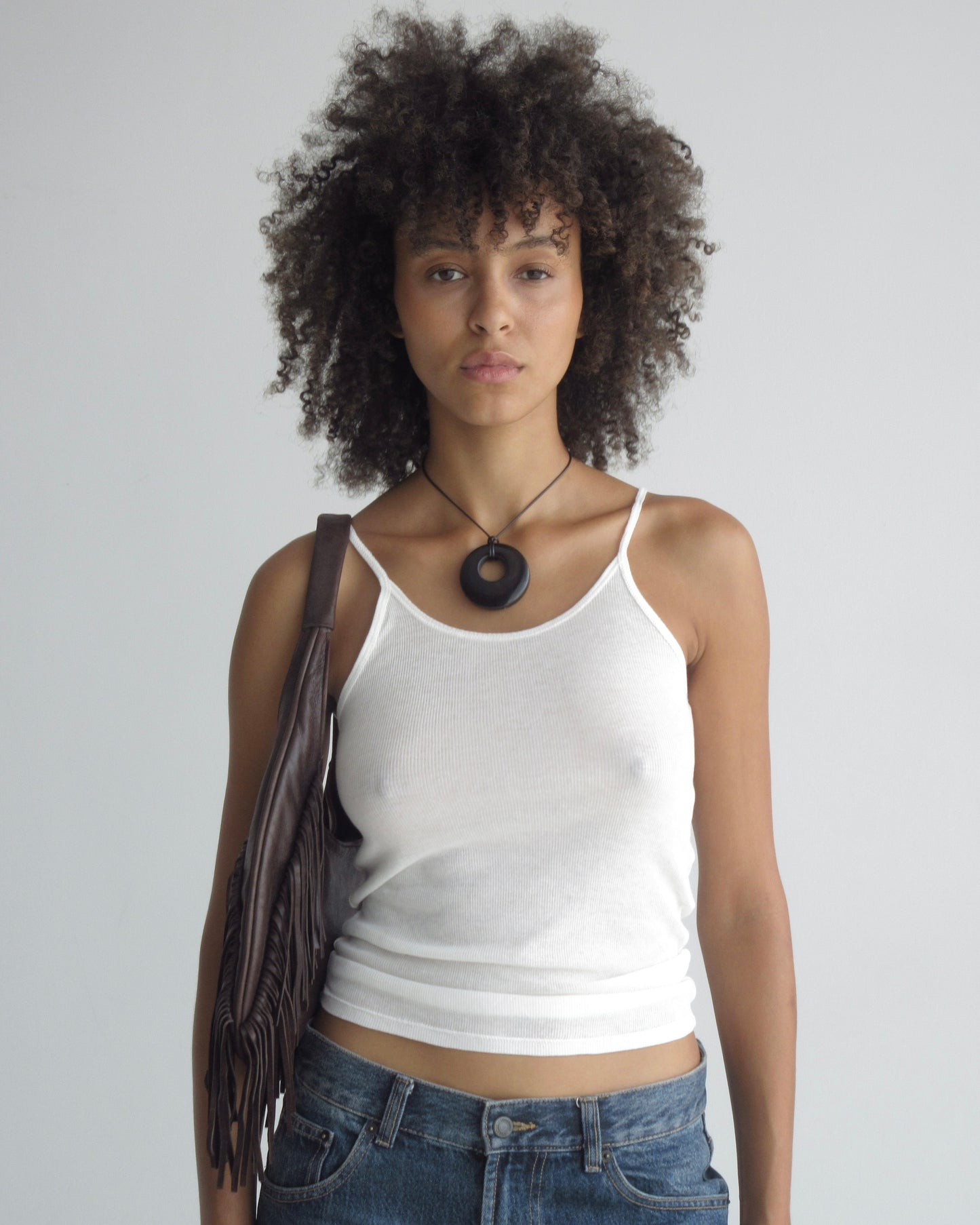 BLACK AGATE HOOP NECKLACE 07