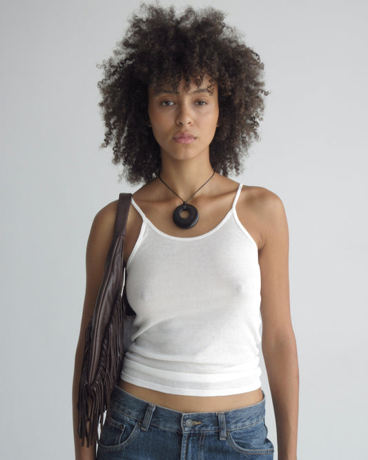 BLACK AGATE HOOP NECKLACE 07