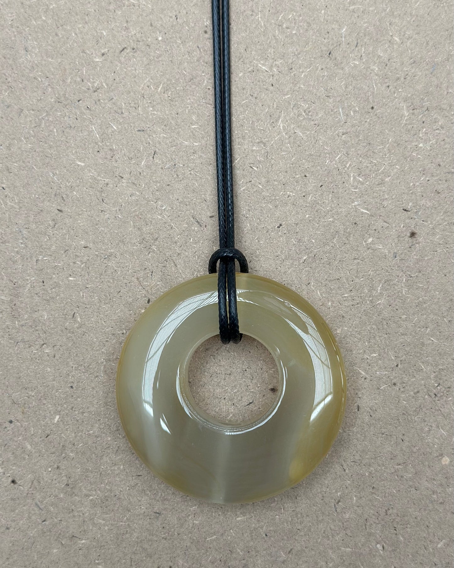 AMBER / GREY AGATE HOOP NECKLACE 04