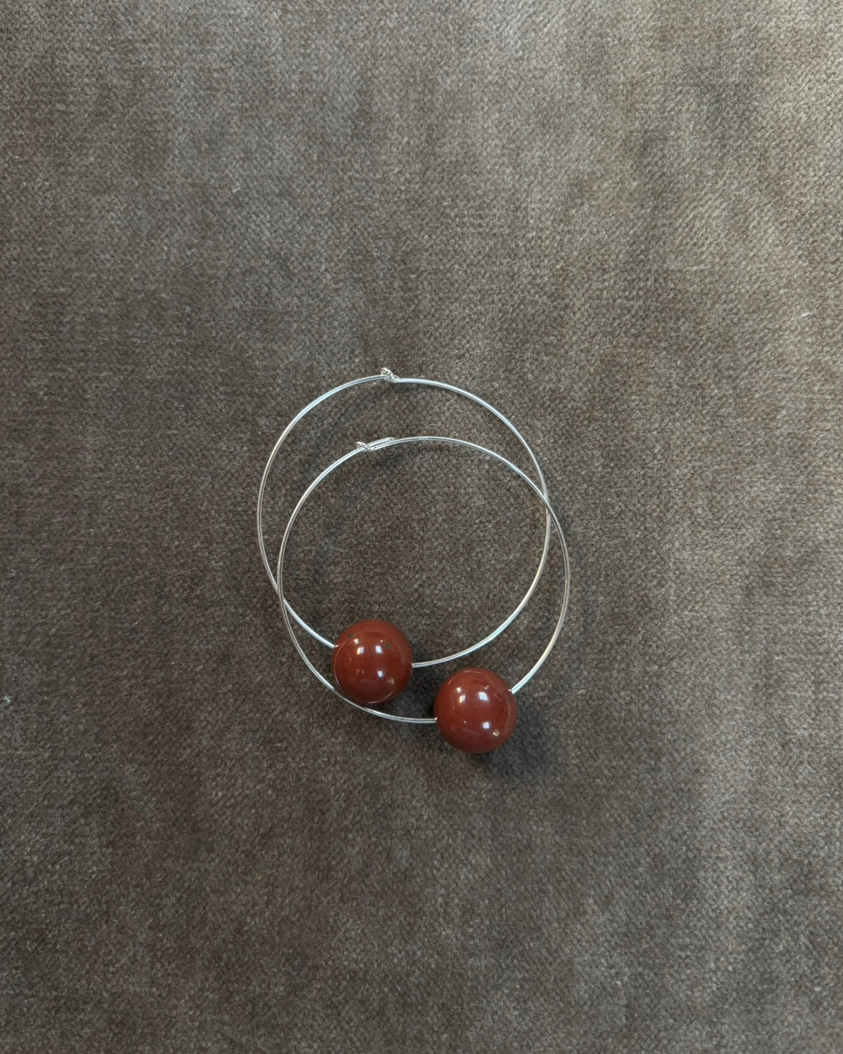 RED JASPER SPHERE HOOP EARRINGS 01