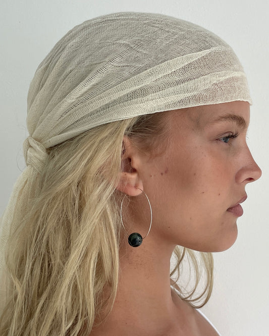 GREEN KAMBABA SPHERE HOOP EARRINGS 01