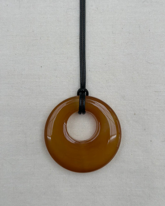 BROWN AGATE HOOP NECKLACE 06