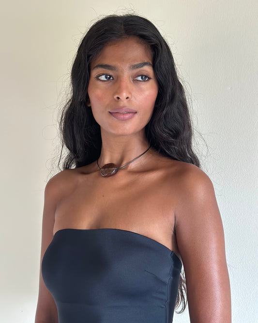 BROWN GLASS CIRCLE NECKLACE