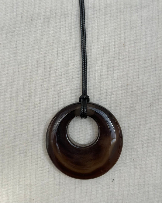 BROWN AGATE HOOP NECKLACE 02