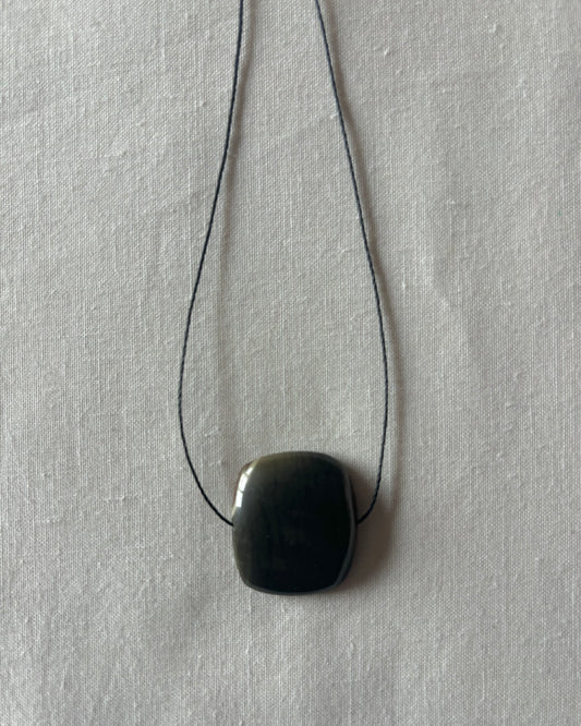 DARK GREEN JASPER SQUARE NECKLACE 01