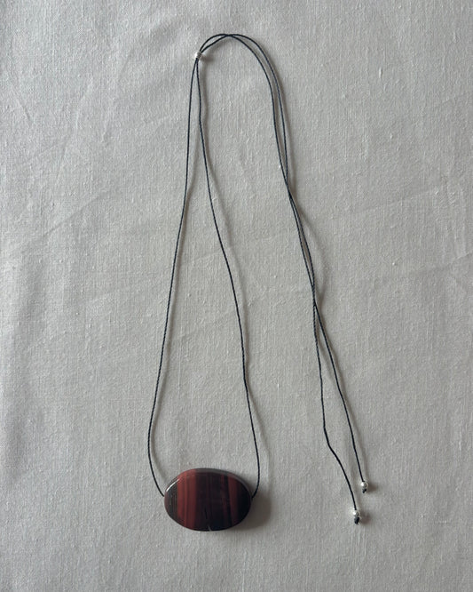 RED TIGER'S EYE OVAL NECKLACE 01
