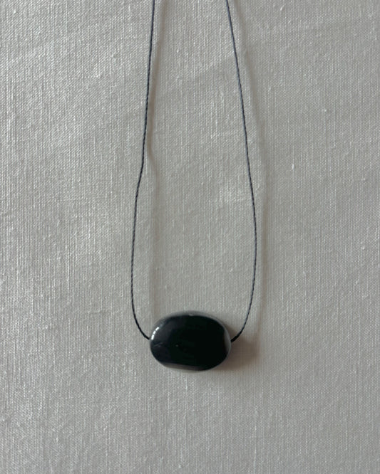 BLACK AGATE OVAL NECKLACE 01