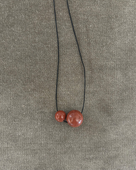 RED JASPER DOUBLE SPHERE NECKLACE 01