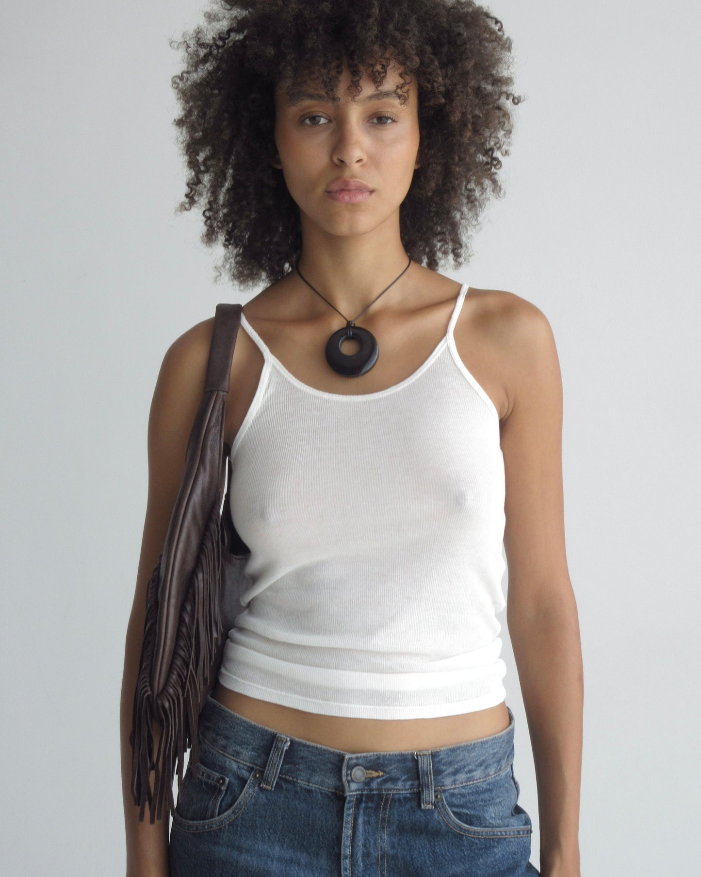 BROWN TASSEL BINX BAG